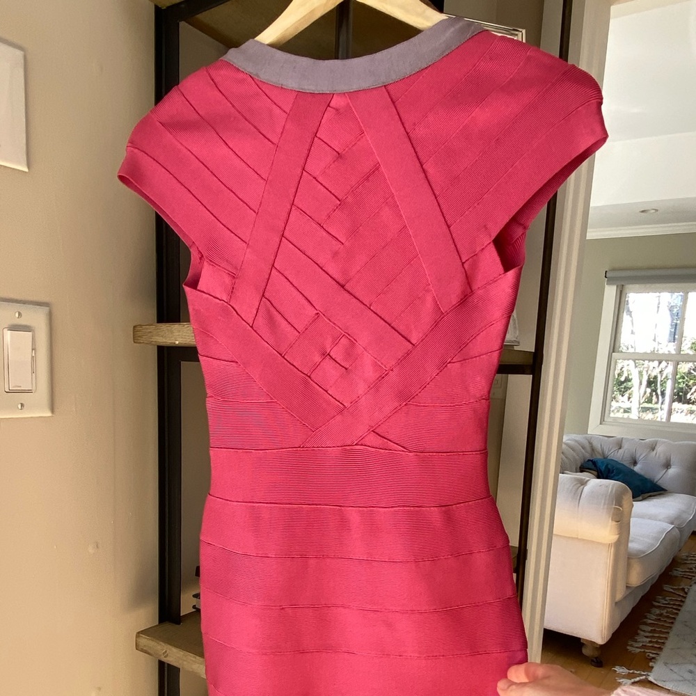 Herve Leger pink dress